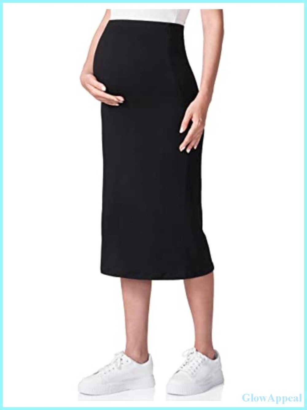 Maternity Pencil Skirt Over Belly Stretchy Pencil Skirt